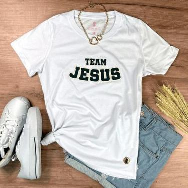 Imagem de Camiseta Camisa Jesus Team Moda Evangélica Feminina Baby Look Gospel A