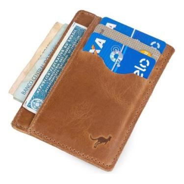 Imagem de Carteira Porta Cartão Para Rg Cédulas Cartões Couro Legítimo - Ello Gr