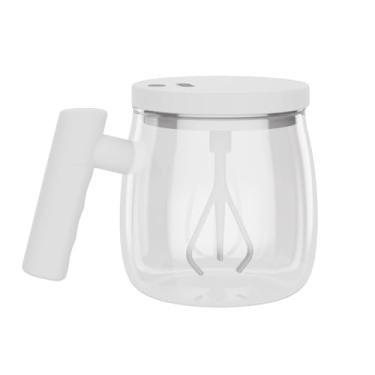 Imagem de Copo de Mistura Auto-Agitação Elétrica Alta Potência - Caneca Rotativa Automática Vidro para Café Chá com Leite Proteína