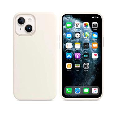 Imagem de Capinha Colorida Compatível Com iPhone 14 PLUS Vermelha ,Preta, Laranja, Amarela, Azul, Rosa, Pink, Branca, Lilás, Marrom, Verde, Roxo, Bordô, Case Slim Flexível Aveludada Com 3 Camadas De Proteção PREMIUM ONYK (BRANCO)