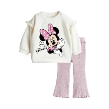 Imagem de Conjunto De Roupas Para Meninas Com Moletom E Calças Estampadas Em Alg