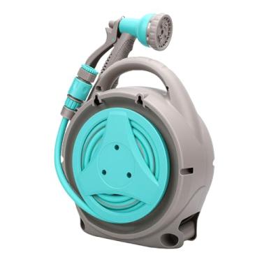 Imagem de Diydeg Carretel de Mangueira de Jardim, Suporte Portátil de Mangueira de Jardim de 15m Com Bico, Carretel Portátil de Suporte de de água para Rega Ao Ar Livre