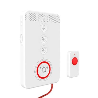 Imagem de Generic Wireless Caregiver Pager Sistema de Chamada de Idosos SOS Alerta de Botão de Emergência 4G Alarme de Socorro por Voz Intercomunicador Bidirecional Notificação de Telefone Portátil Alarme de