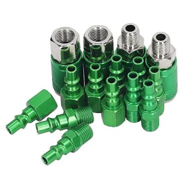 Imagem de BAFOVY Kit Universal de Plugue de Acoplador de Ar, Acessórios de Liga de Alumínio Npt de 1/4 Polegadas, 4 Conectores, Conjunto de 10 Plugues, para Ferramentas Pneumáticas e Compressores