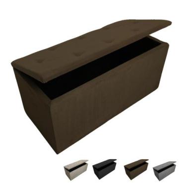 Imagem de Puff Retangular Baú Pé De Cama Solteiro Porta Brinquedos/Sapateira - M