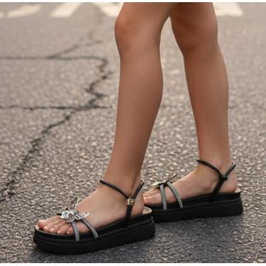 Imagem de Sandalia Papete Feminina Infantil - Laarissa, Preto, Borbo, 28