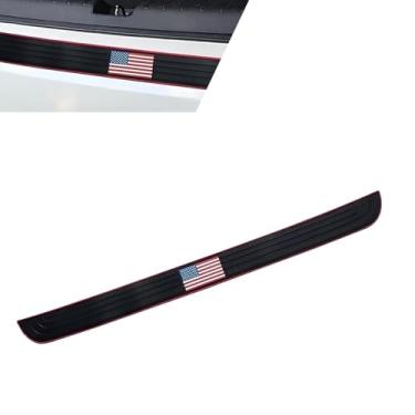 Imagem de Yidcidu Protetor de para-choque traseiro de carro, tira protetora de borracha antiderrapante resistente a arranhões para porta-malas, acessório de modificação decorativa da bandeira americana