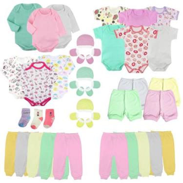 Imagem de Kit Enxoval Bebê 38 Pçs Body Mijão Short Meia Recém Nascido - Koala Ba
