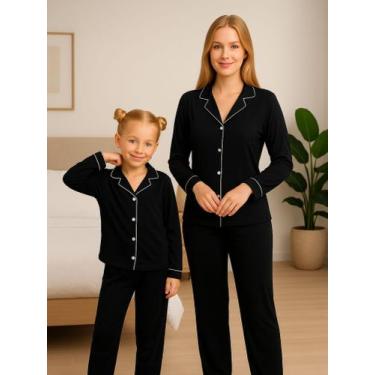 Imagem de Pijama Mãe e FIlha de Inverno Americano Blusa Manga Longa e Calça - c3