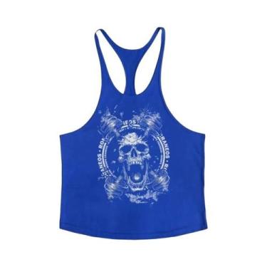 Imagem de Camiseta Sem Mangas Masculina De Algodão Secagem Rápida Com Estampa De