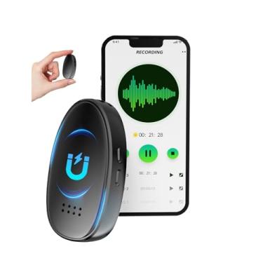 Imagem de Gravador de voz de 128 GB, gravador ativado por áudio com reprodução e redução de ruído de IA para palestras, reuniões, entrevistas, compatível com smartphone e PC