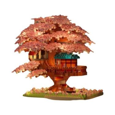 Imagem de Conjunto De Blocos De Montar Casa Na Árvore Sakura Com Luzes, Presente