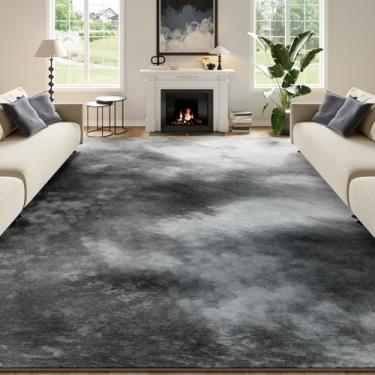 Imagem de Mejorug Tapetes abstratos modernos de 15 x 23 cm para sala de estar, quarto, tapete antiderrapante grande, lavável, macio, resistente a manchas, para sala de jantar, dormitório universitário