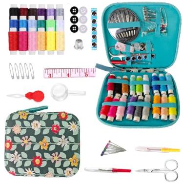 Imagem de Kit de costura 87 peças conjunto de projeto de costura portátil com ferramentas kit de costura compacto de viagem para reparo doméstico e uso diário (verde)