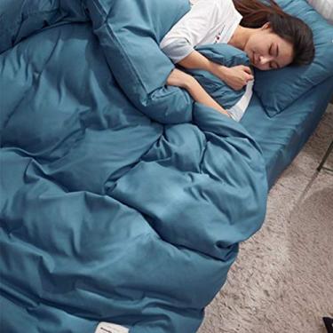 Imagem de Roupa de cama têxtil para casa capa de edredom de quatro peças conjunto de lençol e fronha tecidos selecionados amigos da pele respirável macio e confortável (tamanho: tamanho solteiro)