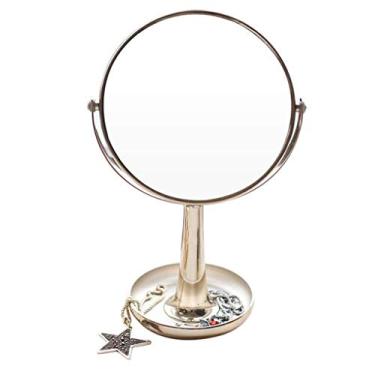 Imagem de Espelho de maquiagem, espelho de maquiagem de ampliação, espelho de penteadeira, espelho cosmético de mesa dupla face para uso doméstico por espelho de maquiagem doméstico