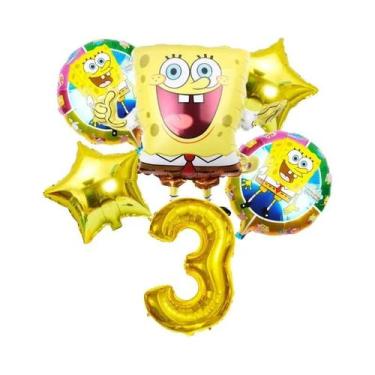 Imagem de Conjunto De Balões Do Bob Esponja E Patrick Estrela, 6 Peças, Suprimen