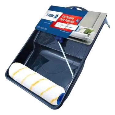 Imagem de Kit De Pintura 3 Peças Tigre 1576 Rolo Suporte Bandeja