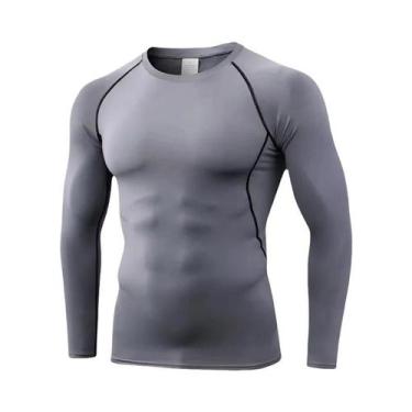 Imagem de Camiseta Térmica Masculina Slim Fit De Manga Longa Com Gola O E Secage