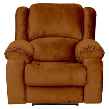 Imagem de Poltrona do Papai Reclinável Elétrica com Massagem Magnum Veludo Telha - Gran Belo