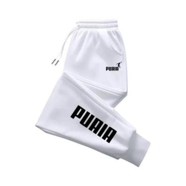 Imagem de Calças De Jogging Femininas Em Cor Sólida Com Estampa De Letras, Corte