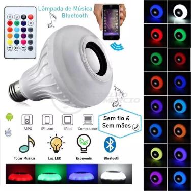 Imagem de Lâmpada Led 12W E27 Rgb Colorida Com Caixa De Som