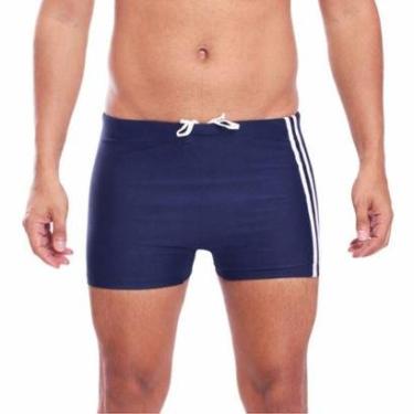Imagem de Sunga Boxer Masculina Box Praia Piscina Verão Forrada Vih Triny Azul Marinho-Masculino
