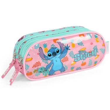 Imagem de Estojo Triplo STITCH DISNEY Rosa Luxcel EI41555SC