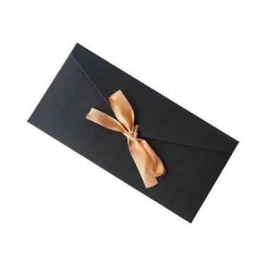 Imagem de Conjunto De Envelopes De Papel Perolado Criativo Retro Com Laço Grosso