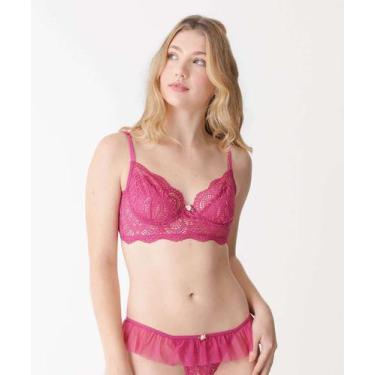Imagem de Sutiã De Renda Bra Top Com Base E Sem Bojo Marisa-93000, Rosa, 44