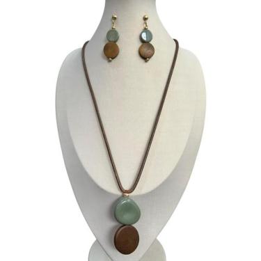 Imagem de Colar Feminino Mulher Elegante Bijuteria Delicado C/ Brinco - MLBpel, 