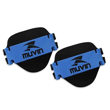 Imagem de Luvas Musculação em EVA Muvin Academia Proteção Treinamento Fitness Ajustáveis Leve Flexível Atóxico Lavável Mais Aderência Estabilidade Evita Lesões Previne Calosidade Par, Preto/Azul