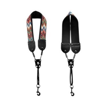Imagem de Correia De Pescoço Ajustável Bordada Para Saxofone Soprano, Alto E Ten