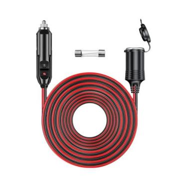 Imagem de Cabo Extensor Divisor De Carregador Para Acendedor De Cigarros 12V 24V