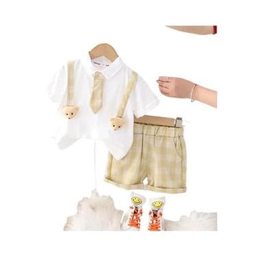 Imagem de Conjunto De Roupas De Verão Para Crianças Camiseta Em Patchwork E Shor