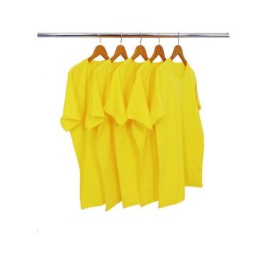 Imagem de Kit 5 Camisetas Masculinas de Algodão Premium Básica Lisa-Masculino