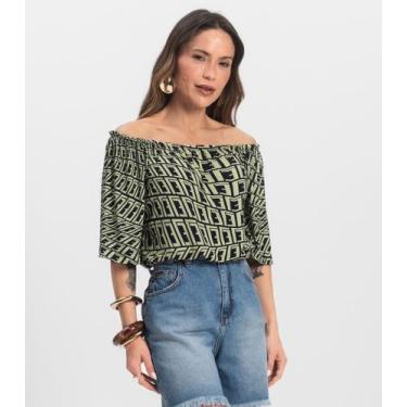 Imagem de Blusa Feminina Ciganinha Infinita Cor Verde, P, Verde