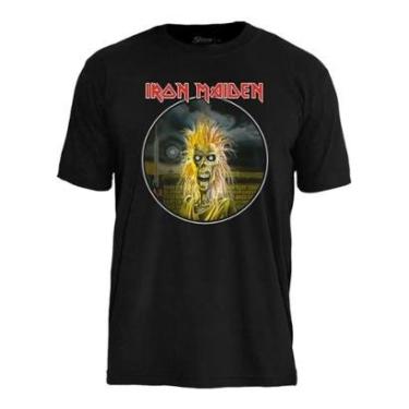 Imagem de Camiseta Stamp de Banda Iron Maiden em Algodão Manga Curta Gola Redonda Oficial-Unissex