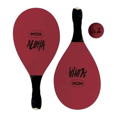 Imagem de Kit Frescobol Mor Aloha De Madeira Revestida Raquetes + Bola-Unissex