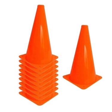 Imagem de Kit 10 Cones 23cm PVC Agilidade Treinamento Funcional Exercícios - Zon