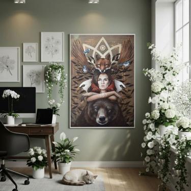 Imagem de Quadro Decorativo Alinhamento Espíritos 70x50cm Mold Preta