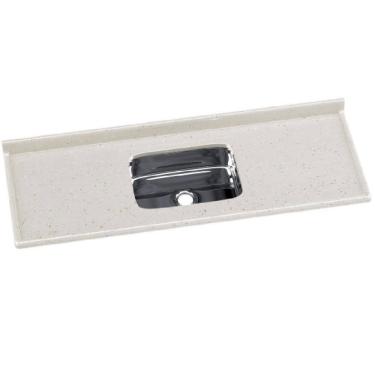 Imagem de Pia Cozinha 150x55cm Sintético Cuba Inox Travertin - 562414 - A.J.RORATO