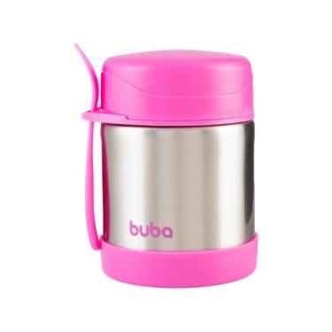 Imagem de Pote Térmico Infantil Inox Com Colher 320ml Buba Para Comida e Papinha