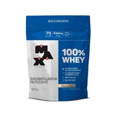 Imagem de 100% Whey Refil 900g Sabor Cookies & Cream - Max Titanium-Unissex