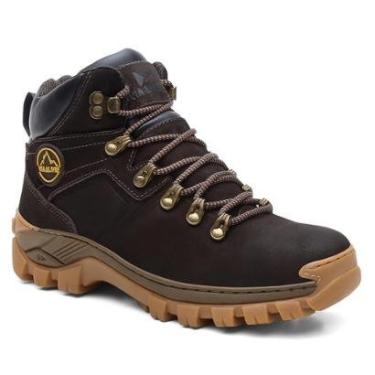 Imagem de Bota Adventure de Couro Masculina com Palmilha Confortável e Solado de Alta Tração-Masc...