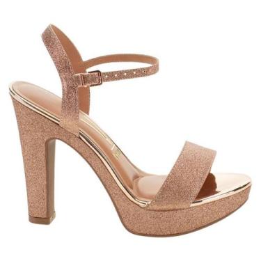 Imagem de Sandália Feminina Vizzano Plataforma Brilhante Rosa - 6292, 35, Rosa