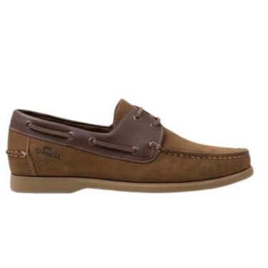 Imagem de Sapato Mocassim Deckshoes Couro Nobuck Samello - Marrom, 42