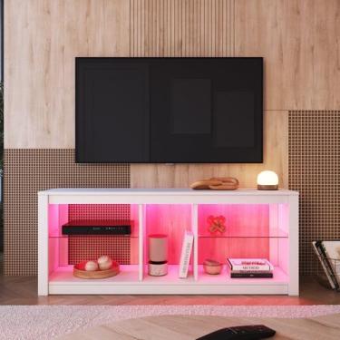 Imagem de Rack para TV até 55 Polegadas com LED 136cm Gamer com 2 Prateleiras em