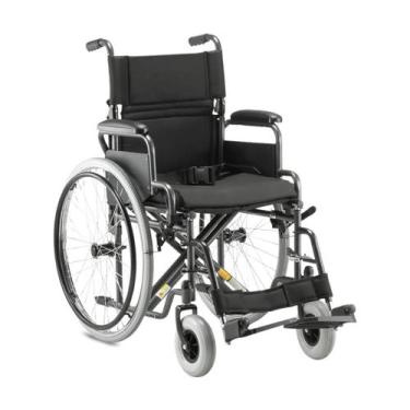 Imagem de Cadeira de rodas acolchoada dellamed d400 t48 aço dobravel ate 120kg
