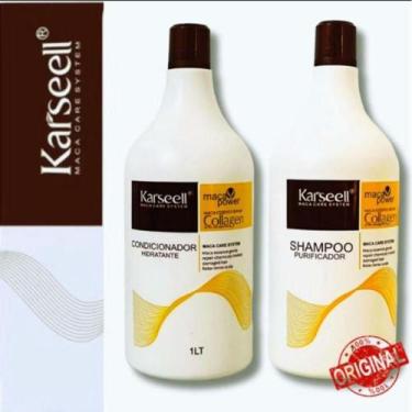 Imagem de kit Shampoo e Condicionador Karseell Collagen Hidratação Profunda 1Lt 